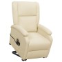 Sillón de masaje elevable cuero sintético crema de , Sillones de masaje eléctricos - Ref: Foro24-329693, Precio: 235,35 €, De...