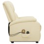 Sillón de masaje elevable cuero sintético crema de , Sillones de masaje eléctricos - Ref: Foro24-329693, Precio: 235,35 €, De...