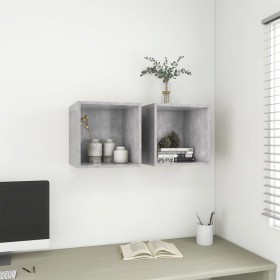 Comprar Armario de pared 2 uds madera gris