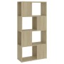 Librería separador contrachapada roble Sonoma 60x24x124,5 cm de , Librerías y estanterías - Ref: Foro24-809083, Precio: 52,53...