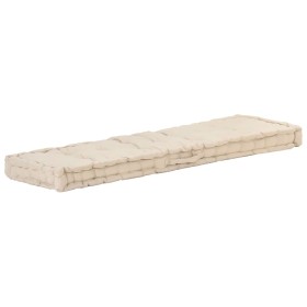 Cojín para palés algodón beige 120x40x7 cm de , Cojines para sillas y sofás - Ref: Foro24-48679, Precio: 49,78 €, Descuento: %