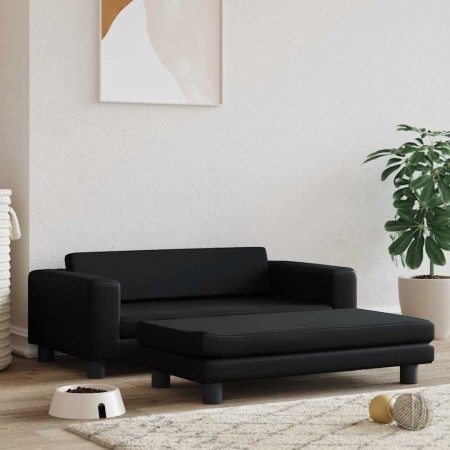 Cama de perros con extensión cuero sintético negro 100x50x30 cm de , Camas para perros - Ref: Foro24-172026, Precio: 127,13 €...