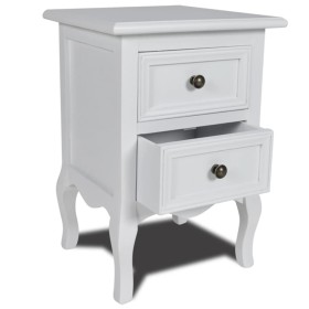 Mesita de noche con 2 cajones MDF blanca de , Mesitas de noche - Ref: Foro24-60637, Precio: 94,62 €, Descuento: %