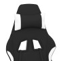 Silla gaming de masaje con reposapiés tela negro y blanco | Foro24.es | Tu tienda online para hogar, jardín y más Foro24.es