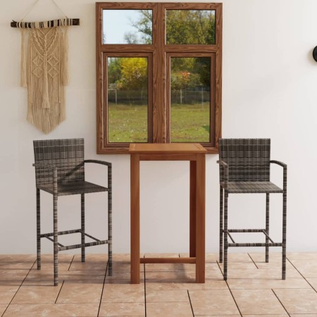 Conjunto de bar para jardín 3 piezas gris | Foro24.es | Tu tienda online para hogar, jardín y más Foro24.es