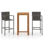 Conjunto de bar para jardín 3 piezas gris | Foro24.es | Tu tienda online para hogar, jardín y más Foro24.es