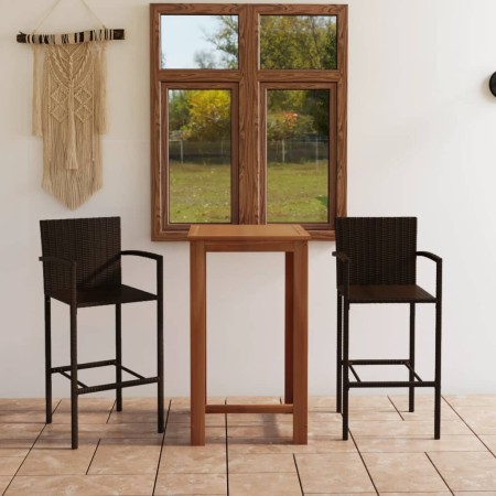 Conjunto de bar para jardín 3 piezas marrón | Foro24.es | Tu tienda online para hogar, jardín y más Foro24.es