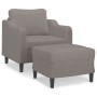 Sillón con taburete tela gris taupe 60 cm de , Sofás - Ref: Foro24-3201134, Precio: 188,94 €, Descuento: %
