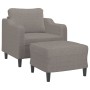 Sillón con taburete tela gris taupe 60 cm de , Sofás - Ref: Foro24-3201134, Precio: 188,94 €, Descuento: %