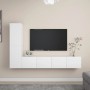 Set de muebles de salón TV 4 piezas madera de ingeniería blanco de , Muebles TV - Ref: Foro24-3078674, Precio: 162,38 €, Desc...
