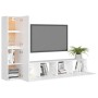 Set de muebles de salón TV 4 piezas madera de ingeniería blanco de , Muebles TV - Ref: Foro24-3078674, Precio: 162,38 €, Desc...