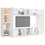 Set de muebles de salón TV 8 piezas madera de ingeniería blanco de , Muebles TV - Ref: Foro24-3078669, Precio: 303,17 €, Desc...