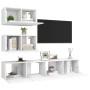 Set de muebles de salón TV 4 piezas madera de ingeniería blanco de , Muebles TV - Ref: Foro24-3078710, Precio: 158,78 €, Desc...