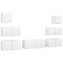 Set de muebles de salón TV 7 piezas madera de ingeniería blanco de , Muebles TV - Ref: Foro24-3078712, Precio: 228,01 €, Desc...