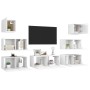 Set de muebles de salón TV 7 piezas madera de ingeniería blanco de , Muebles TV - Ref: Foro24-3078712, Precio: 228,01 €, Desc...