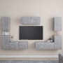 Set muebles de salón TV 7 pzas madera ingeniería gris hormigón de , Muebles TV - Ref: Foro24-3079092, Precio: 230,63 €, Descu...