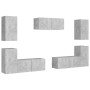 Set muebles de salón TV 7 pzas madera ingeniería gris hormigón de , Muebles TV - Ref: Foro24-3079092, Precio: 230,63 €, Descu...