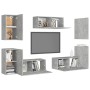 Set muebles de salón TV 7 pzas madera ingeniería gris hormigón de , Muebles TV - Ref: Foro24-3079092, Precio: 230,63 €, Descu...