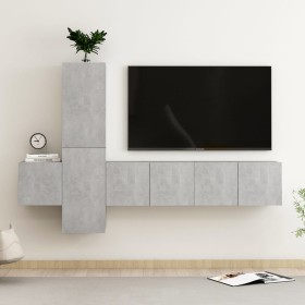 Set de muebles de salón 5 pzas madera ingeniería gris hormigón de , Muebles TV - Ref: Foro24-3079073, Precio: 137,55 €, Descu...
