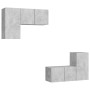 Set muebles de salón TV 4 pzas madera ingeniería gris hormigón de , Muebles TV - Ref: Foro24-3079108, Precio: 120,35 €, Descu...