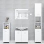 Armario de baño madera contrachapada blanco brillo 30x30x95 cm de , Muebles de baño - Ref: Foro24-802594, Precio: 65,73 €, De...
