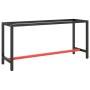 Estructura banco de trabajo metal negro y rojo mate 170x50x79cm de , Patas para mesas - Ref: Foro24-151452, Precio: 107,96 €,...