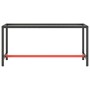 Estructura banco de trabajo metal negro y rojo mate 170x50x79cm de , Patas para mesas - Ref: Foro24-151452, Precio: 107,96 €,...