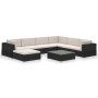 Set de muebles de jardín 8 pzas y cojines ratán sintético negro de , Conjuntos de jardín - Ref: Foro24-41271, Precio: 745,24 ...