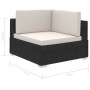 Set de muebles de jardín 8 pzas y cojines ratán sintético negro de , Conjuntos de jardín - Ref: Foro24-41271, Precio: 745,24 ...