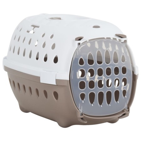 Trasportín de mascotas PP blanco y marrón 50x34,5x32 cm de , Transportines y cajas para mascotas - Ref: Foro24-171804, Precio...