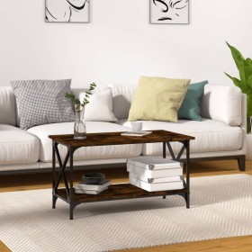 Mesa de centro madera y hierro roble ahumado 80x45x45 cm de , Mesas de centro - Ref: Foro24-823324, Precio: 50,03 €, Descuent...