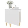 Mesita de noche con patas de madera maciza blanco 40x30x50 cm de , Mesitas de noche - Ref: Foro24-805815, Precio: 40,29 €, De...