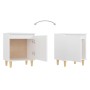 Mesita de noche con patas de madera maciza blanco 40x30x50 cm de , Mesitas de noche - Ref: Foro24-805815, Precio: 40,29 €, De...