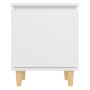 Mesita de noche con patas de madera maciza blanco 40x30x50 cm de , Mesitas de noche - Ref: Foro24-805815, Precio: 40,29 €, De...