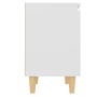 Mesita de noche con patas de madera maciza blanco 40x30x50 cm de , Mesitas de noche - Ref: Foro24-805815, Precio: 40,29 €, De...