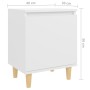 Mesita de noche con patas de madera maciza blanco 40x30x50 cm de , Mesitas de noche - Ref: Foro24-805815, Precio: 40,29 €, De...