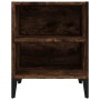 Mesita de noche con patas de metal roble ahumado 40x30x50 cm de , Mesitas de noche - Ref: Foro24-813104, Precio: 32,44 €, Des...