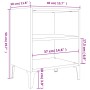 Mesita de noche con patas de metal roble ahumado 40x30x50 cm de , Mesitas de noche - Ref: Foro24-813104, Precio: 32,44 €, Des...