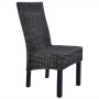 Sillas de comedor ratán Kubu y madera mango negro 2 unidades de , Sillas de comedor - Ref: Foro24-246656, Precio: 220,74 €, D...