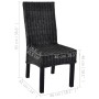 Sillas de comedor ratán Kubu y madera mango negro 2 unidades de , Sillas de comedor - Ref: Foro24-246656, Precio: 220,74 €, D...