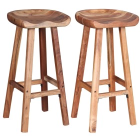 Taburetes de barra de cocina 2 unidades madera maciza de acacia de , Taburetes de cocina - Ref: Foro24-244247, Precio: 211,65...