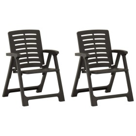 Sillas de jardín 2 unidades plástico gris antracita de , Sillas de jardín - Ref: Foro24-315838, Precio: 89,04 €, Descuento: %