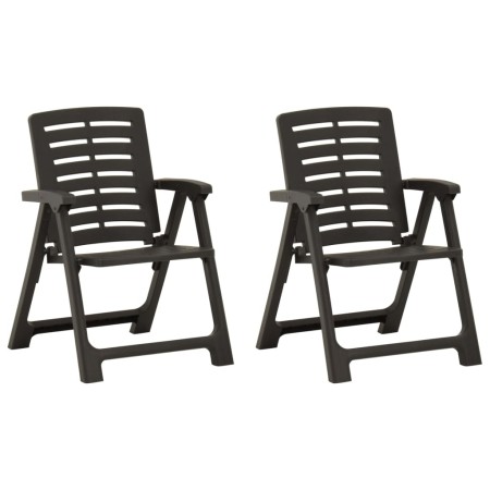 Sillas de jardín 2 unidades plástico gris antracita de , Sillas de jardín - Ref: Foro24-315838, Precio: 89,04 €, Descuento: %