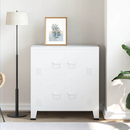 Baúl de almacenaje industrial acero blanco 75x40x80 cm de , Baúles de almacenamiento - Ref: Foro24-339626, Precio: 128,14 €, ...