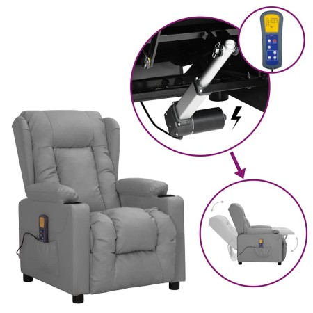 Sillón de masaje elevable cuero sintético gris | Foro24.es | Tu tienda online para hogar, jardín y más Foro24.es