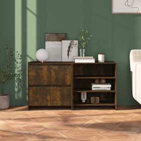 Aparador de 2 piezas madera manufacturada color roble ahumado de , Aparadores - Ref: Foro24-3098086, Precio: 122,03 €, Descue...