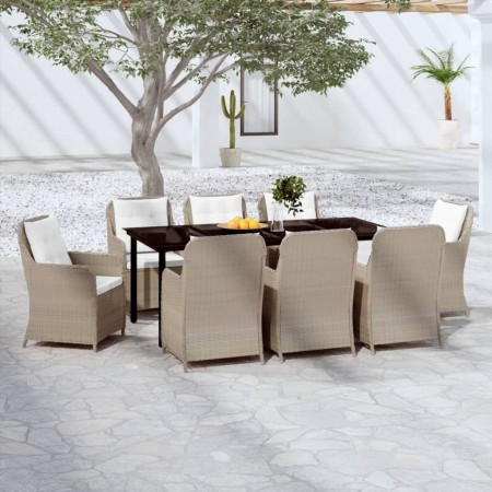 Juego de comedor de jardín 9 piezas marrón de , Conjuntos de jardín - Ref: Foro24-3099558, Precio: 1,00 €, Descuento: %