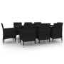 Set comedor de jardín 9 pzas y cojines ratán sintético y vidrio de , Conjuntos de jardín - Ref: Foro24-3099738, Precio: 784,4...