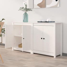 Aparador 2 uds de madera maciza de pino blanco 70x35x80 cm de , Aparadores - Ref: Foro24-3114065, Precio: 201,60 €, Descuento: %
