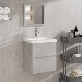 Armario de lavabo con lavamanos y espejo gris hormigón de , Tocadores de baño - Ref: Foro24-3114174, Precio: 149,85 €, Descue...
